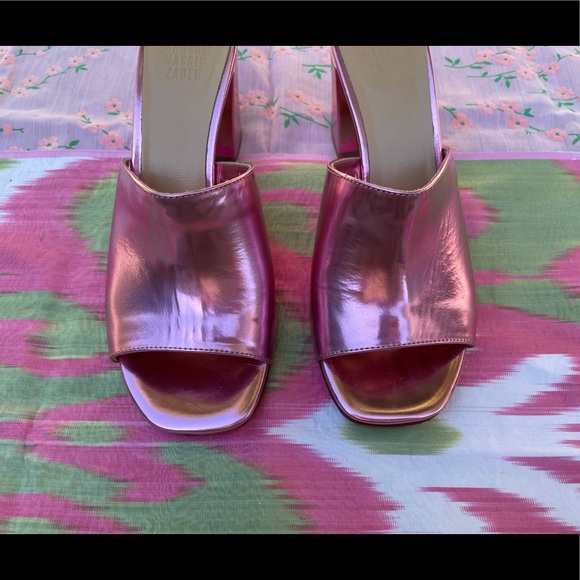 Maryam Nassir Zadeh Pink Metallic Mar Mule Sandal - Picture 3 of 6